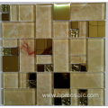 Gold mix electroplated laminated glass mosaic